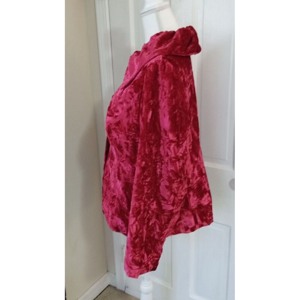 ROAMAN'S Women's Fully Lined 3 Button Velour Blazer (Size 14W) CHERRY ~ NEW!!! - Picture 4 of 6